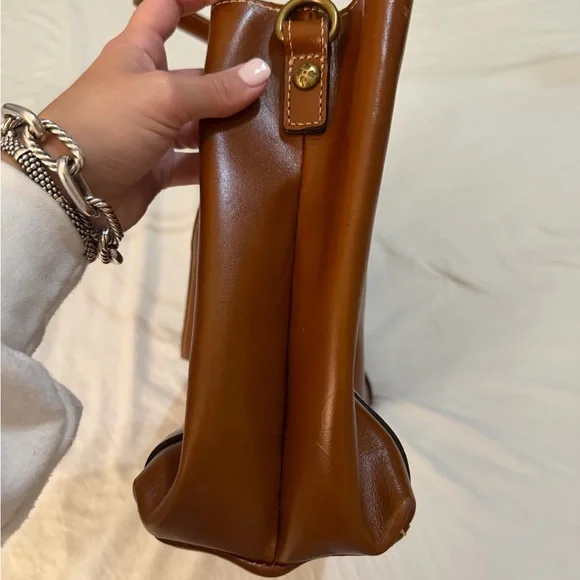 Vintage Used Patricia Nash Leather Chantilly Satchel Tan Color Group Heritage - Picture 7 of 10